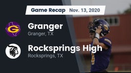 Recap: Granger  vs. Rocksprings High 2020