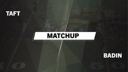 Matchup: Taft vs. Badin  2016