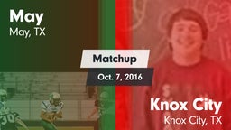 Matchup: May vs. Knox City  2016