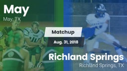 Matchup: May vs. Richland Springs  2018