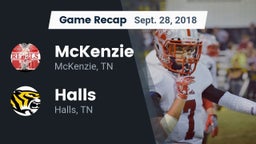 Recap: McKenzie  vs. Halls  2018