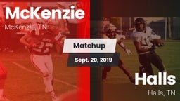 Matchup: McKenzie vs. Halls  2019