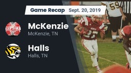 Recap: McKenzie  vs. Halls  2019