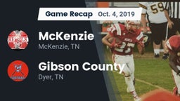 Recap: McKenzie  vs. Gibson County  2019