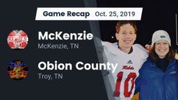 Recap: McKenzie  vs. Obion County  2019