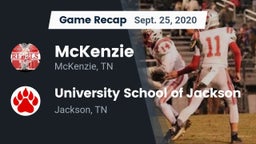 Recap: McKenzie  vs. University School of Jackson 2020