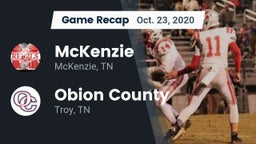 Recap: McKenzie  vs. Obion County  2020