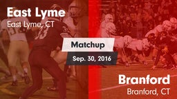 Matchup: East Lyme vs. Branford  2016