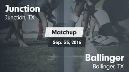 Matchup: Junction vs. Ballinger  2016