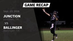 Recap: Junction  vs. Ballinger  2016