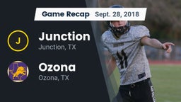 Recap: Junction  vs. Ozona  2018
