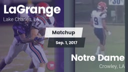 Matchup: LaGrange vs. Notre Dame  2017