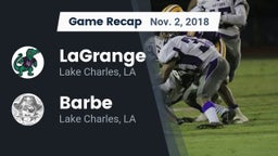 Recap: LaGrange  vs. Barbe  2018