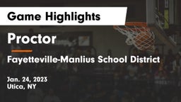 Proctor  vs Fayetteville-Manlius School District  Game Highlights - Jan. 24, 2023