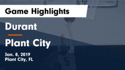 Durant  vs Plant City  Game Highlights - Jan. 8, 2019