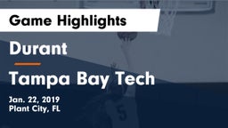 Durant  vs Tampa Bay Tech Game Highlights - Jan. 22, 2019