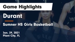 Durant  vs Sumner HS Girls Basketball  Game Highlights - Jan. 29, 2021