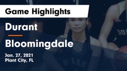 Durant  vs Bloomingdale  Game Highlights - Jan. 27, 2021