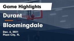 Durant  vs Bloomingdale  Game Highlights - Dec. 6, 2021