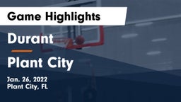 Durant  vs Plant City  Game Highlights - Jan. 26, 2022