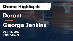 Durant  vs George Jenkins  Game Highlights - Dec. 14, 2023