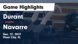 Durant  vs Navarre  Game Highlights - Dec. 27, 2019