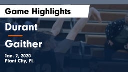 Durant  vs Gaither  Game Highlights - Jan. 2, 2020