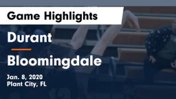 Durant  vs Bloomingdale  Game Highlights - Jan. 8, 2020