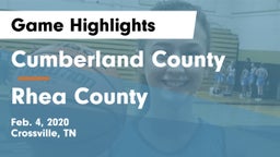 Cumberland County  vs Rhea County  Game Highlights - Feb. 4, 2020