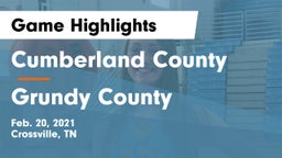 Cumberland County  vs Grundy County  Game Highlights - Feb. 20, 2021
