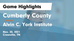 Cumberly County  vs Alvin C. York Institute Game Highlights - Nov. 30, 2021