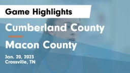 Cumberland County  vs Macon County  Game Highlights - Jan. 20, 2023