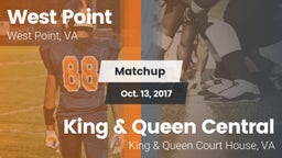 Matchup: West Point vs. King & Queen Central  2017