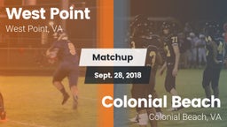 Matchup: West Point vs. Colonial Beach  2018