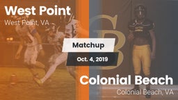 Matchup: West Point vs. Colonial Beach  2019
