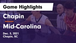 Chapin  vs Mid-Carolina  Game Highlights - Dec. 3, 2021