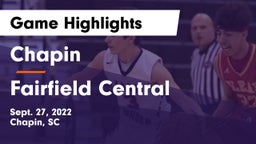 Chapin  vs Fairfield Central  Game Highlights - Sept. 27, 2022