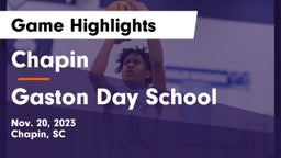 Chapin  vs Gaston Day School Game Highlights - Nov. 20, 2023