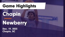 Chapin  vs Newberry  Game Highlights - Dec. 19, 2023