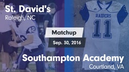 Matchup: St. David's vs. Southampton Academy  2016