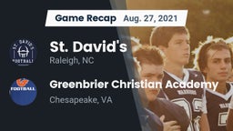 Recap: St. David's  vs. Greenbrier Christian Academy  2021