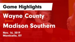 Wayne County  vs Madison Southern  Game Highlights - Nov. 16, 2019