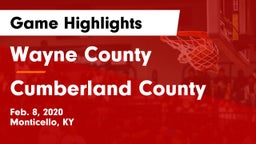 Wayne County  vs Cumberland County  Game Highlights - Feb. 8, 2020