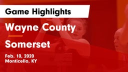 Wayne County  vs Somerset  Game Highlights - Feb. 10, 2020