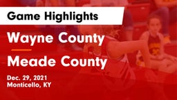 Wayne County  vs Meade County  Game Highlights - Dec. 29, 2021