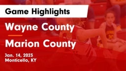Wayne County  vs Marion County  Game Highlights - Jan. 14, 2023