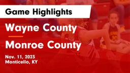 Wayne County  vs Monroe County  Game Highlights - Nov. 11, 2023