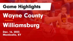 Wayne County  vs Williamsburg   Game Highlights - Dec. 16, 2023