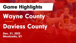 Wayne County  vs Daviess County  Game Highlights - Dec. 21, 2023