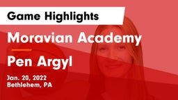 Moravian Academy  vs Pen Argyl  Game Highlights - Jan. 20, 2022
